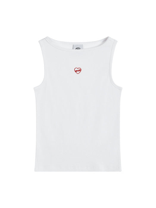 Emis (W) Boat Neck Tank Top-White