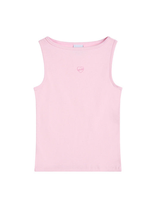 Emis (W) Boat Neck Tank Top-Pink