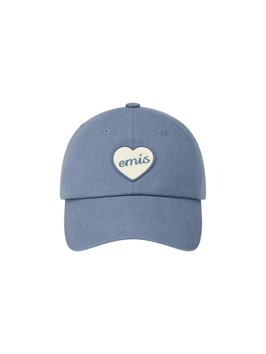 Emis Heart Rubber Patch Ball Cap-Blue