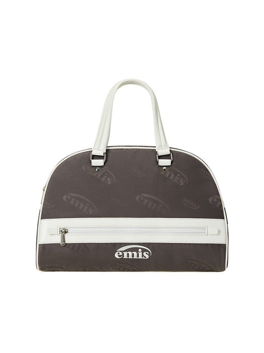 Emis Logo Jacquard Duffle Bag-Brown