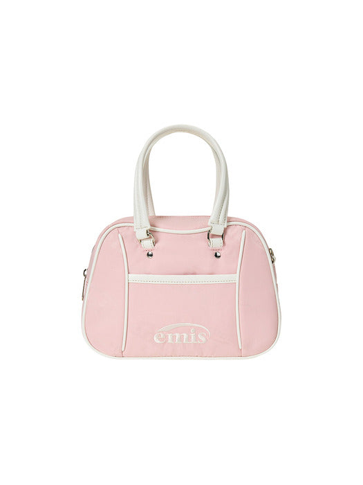 [emis] LOGO JACQUARD TOTE BAG-PINK