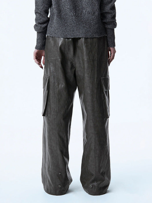 Wconcept_Treemingbird Tmb Cargo Leather Pants [ Charcoal ]