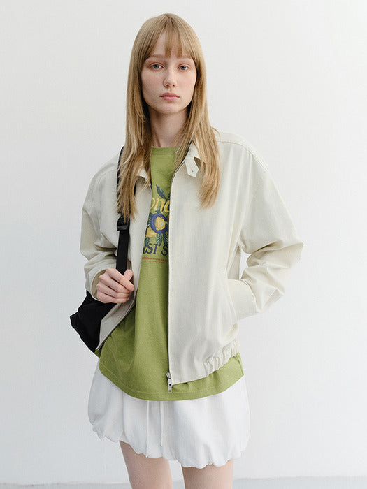 Dunst Unisex Collared Light Blouson Jacket Ivory