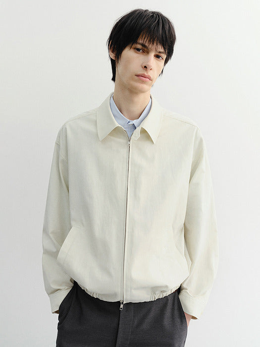 Dunst Unisex Collared Light Blouson Jacket Ivory