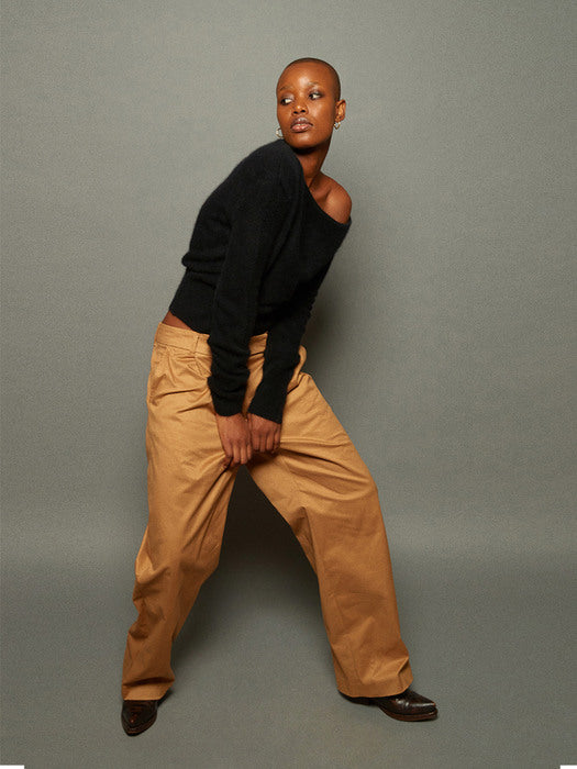 Instantfunk Pintuck Wide Pants - Beige