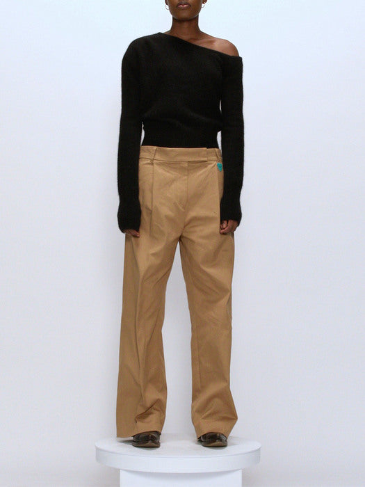 Instantfunk Pintuck Wide Pants - Beige
