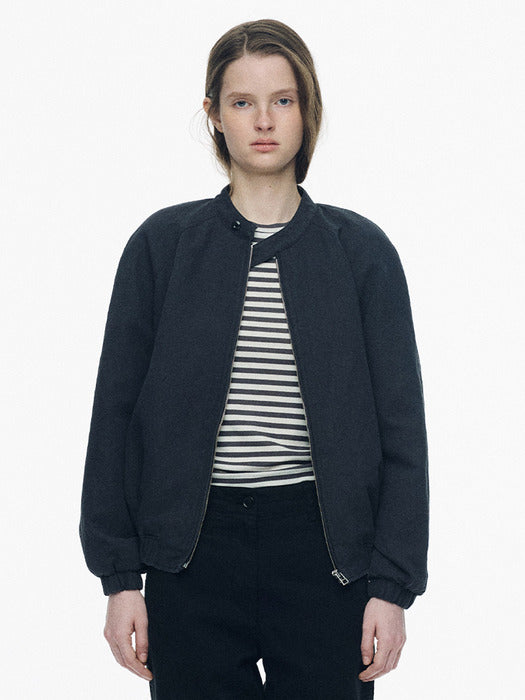 [nothing written] Milo linen blouson (Navy)