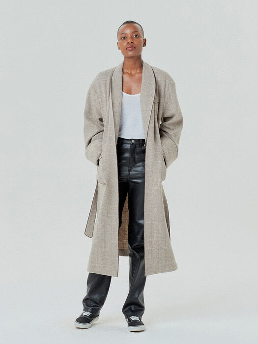 Instantfunk Coloris Wool Long Coat - Beige