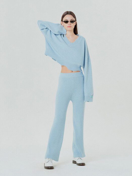 Instantfunk Straight Knitwear Pants - Blue