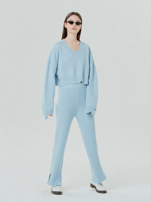 Instantfunk Straight Knitwear Pants - Blue