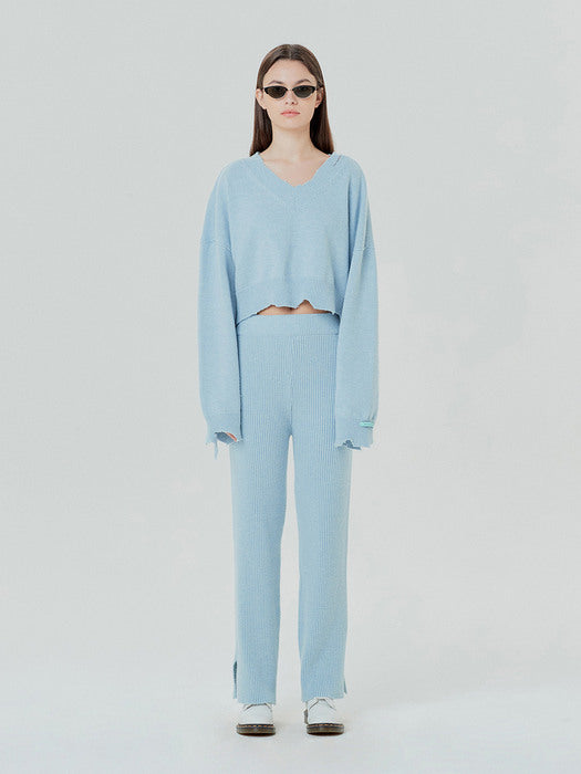 Instantfunk Straight Knitwear Pants - Blue