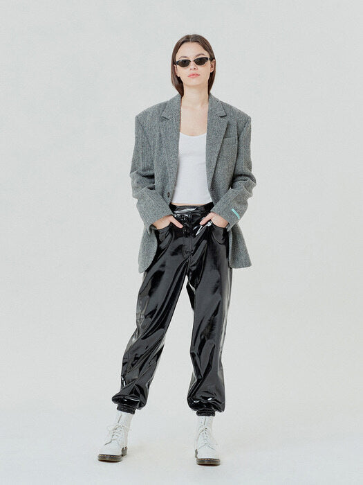 Instantfunk Eco Leather Jogger Pants - Black
