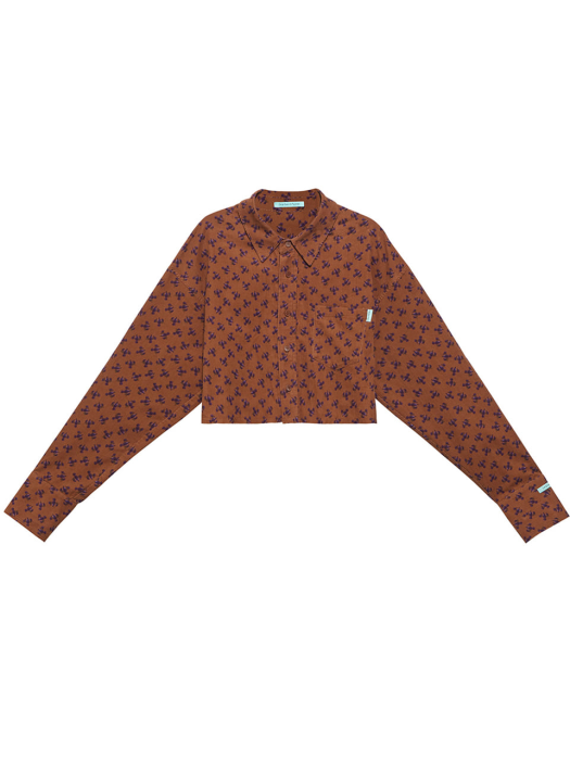 Instantfunk Corduroy Crop Shirt - Brown
