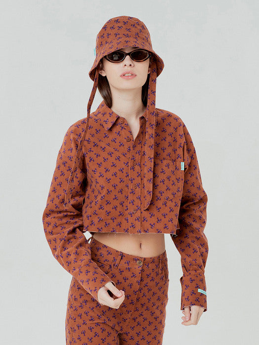 Instantfunk Corduroy Crop Shirt - Brown