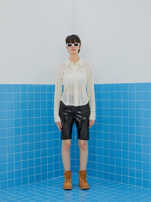 Instantfunk Eco Leather Slim Half Pants - Black