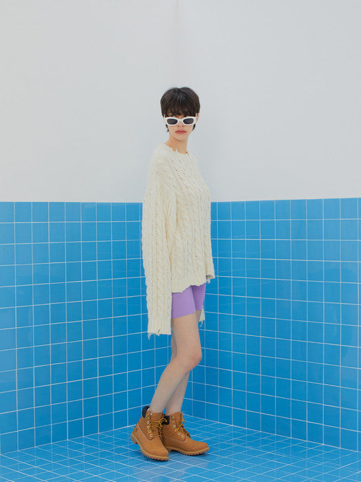 [Instantfunk] Knitwear Bike Shorts - Purple