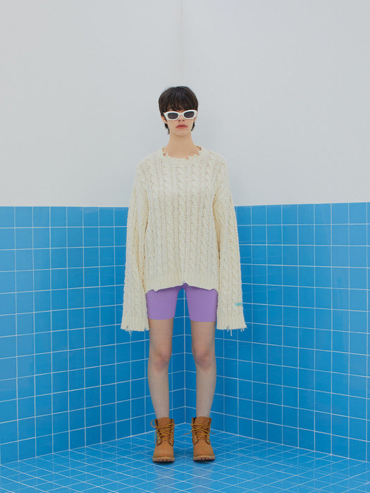 [Instantfunk] Knitwear Bike Shorts - Purple
