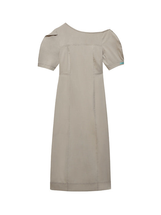 Instantfunk One-Shoulder Long Dress - Beige