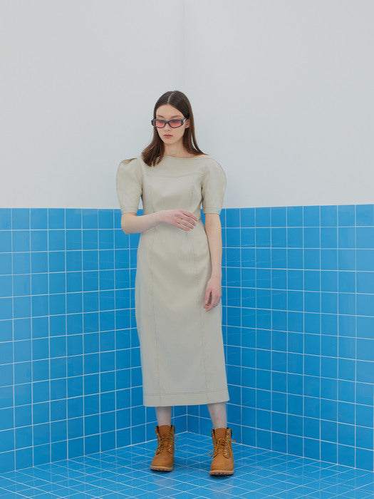 Instantfunk One-Shoulder Long Dress - Beige