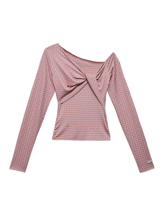 Instantfunk One-Shoulder Slim Long-Sleeve - Pink
