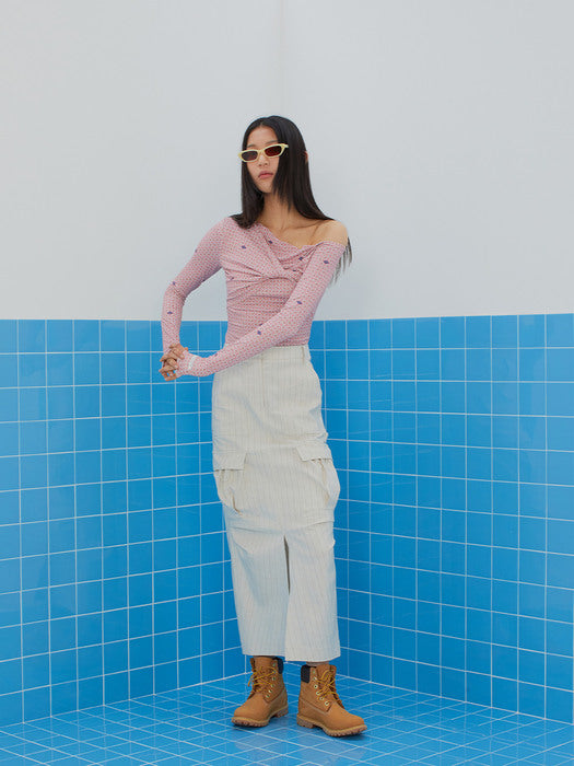 Instantfunk One-Shoulder Slim Long-Sleeve - Pink