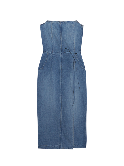 Instantfunk Tube Top Denim Dress - Blue