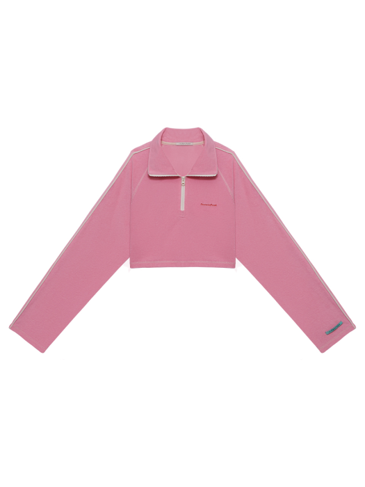 Instantfunk Half-Zip Crop Long-Sleeve - Pink