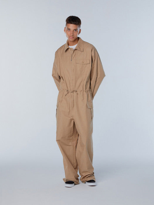 Instantfunk Ms Zip-Up Jumpsuit - Beige