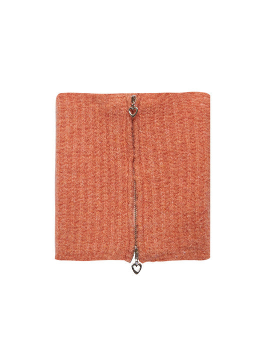 Instantfunk Zip-Up Knitwear Neck Warmer - Orange