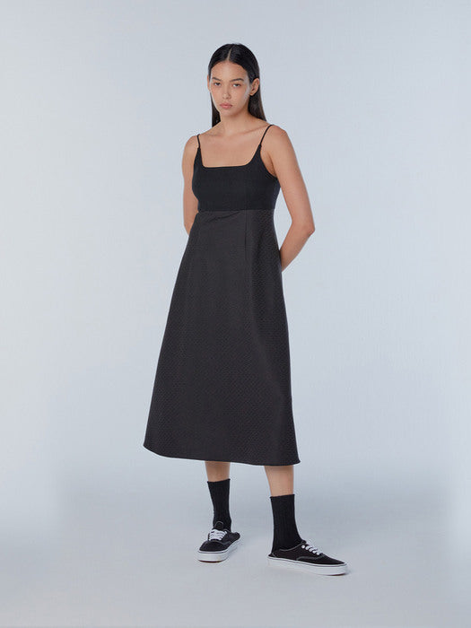 Instantfunk Line Flare Long Dress - Black