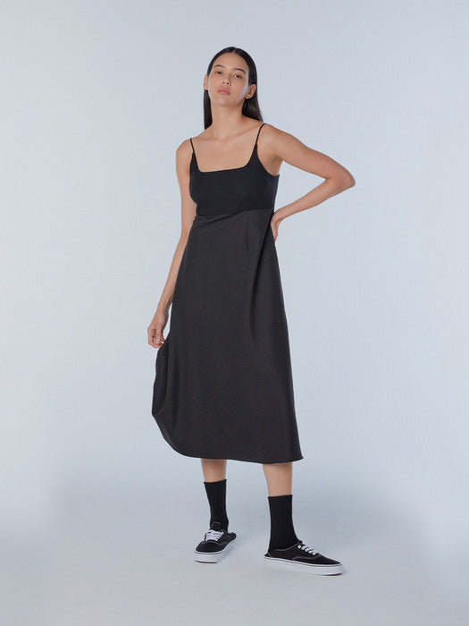Instantfunk Line Flare Long Dress - Black