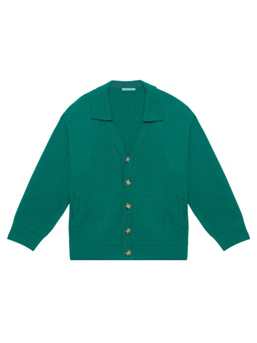 Instantfunk Ms Shirt Collar Wool Cardigan - Green
