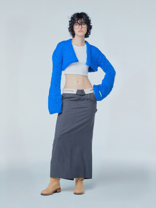 Instantfunk Giant Yarn Wool Knitwear Bolero - Blue