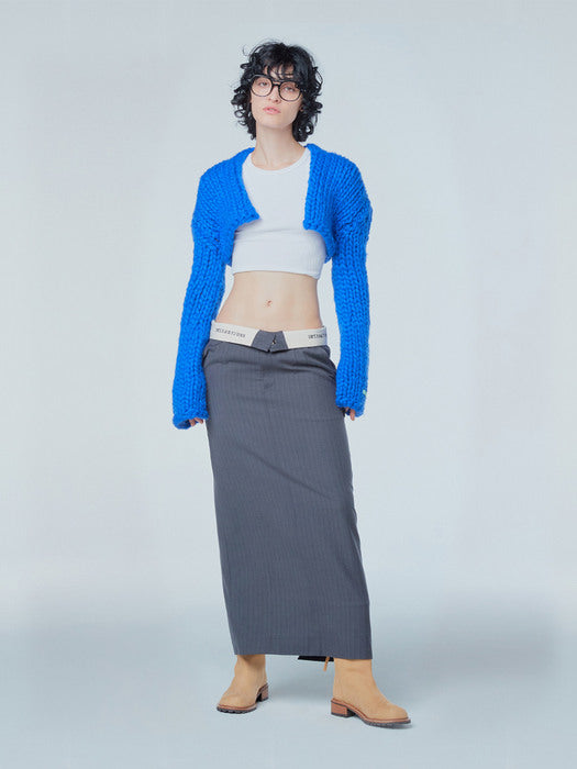 Instantfunk Giant Yarn Wool Knitwear Bolero - Blue