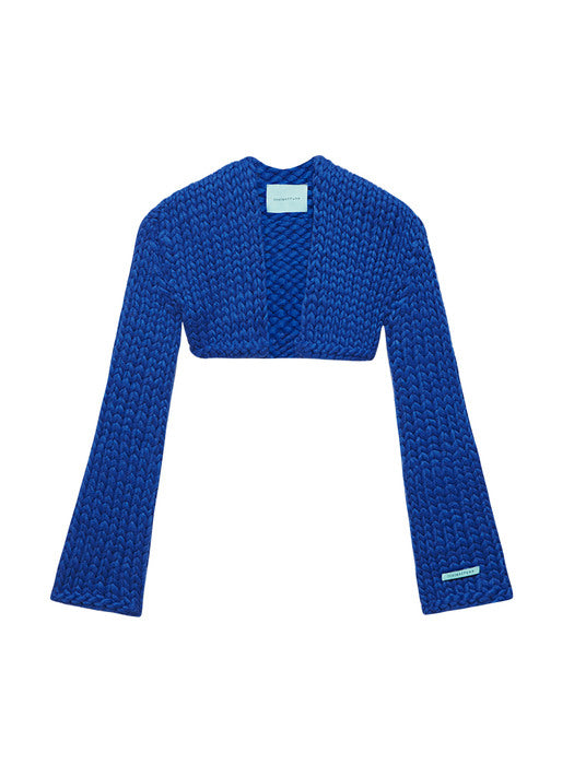 Instantfunk Giant Yarn Wool Knitwear Bolero - Blue
