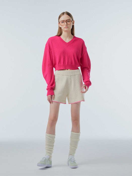 Instantfunk Vintage Crop Knitwear - Pink