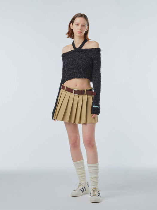 Instantfunk Off-Shoulder Halterneck Knitwear - Black