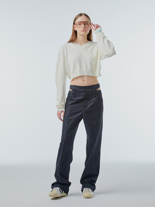 Instantfunk Vintage Crop Knitwear - Ivory