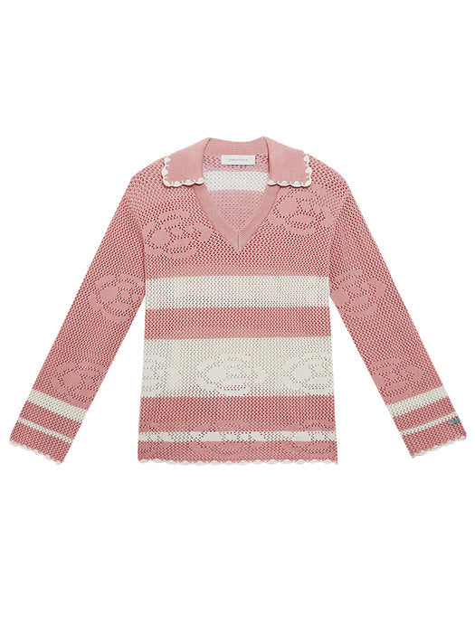 Instantfunk Oversized Jacquard Knitwear - Pink