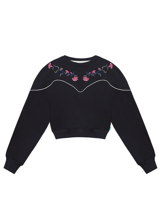 Instantfunk Western Embroidered Sweatshirt - Navy