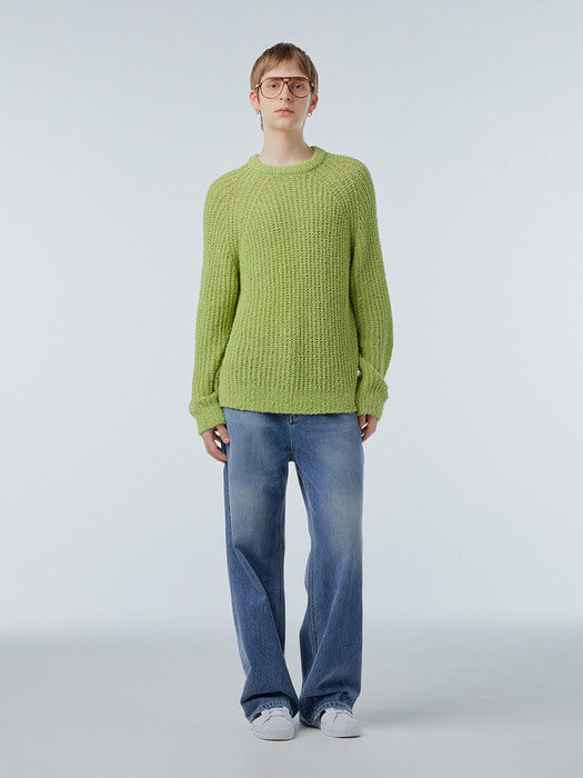 [Instantfunk] Ms Raglan Knitwear Pullover - Green