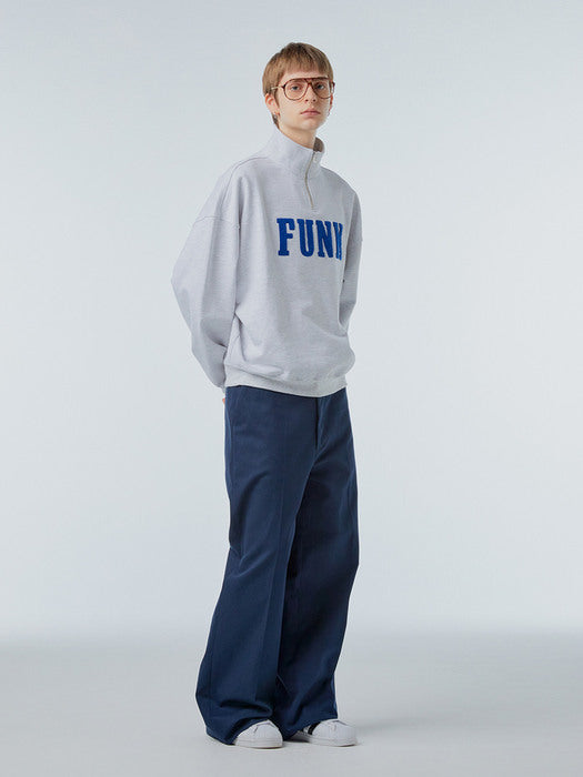 Instantfunk Ms Cotton Wide Pants - Navy
