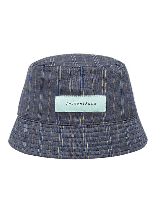 Instantfunk Stripe Bucket Hat - Navy