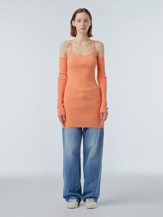 [Instantfunk] Slim Knitwear Dress - Orange