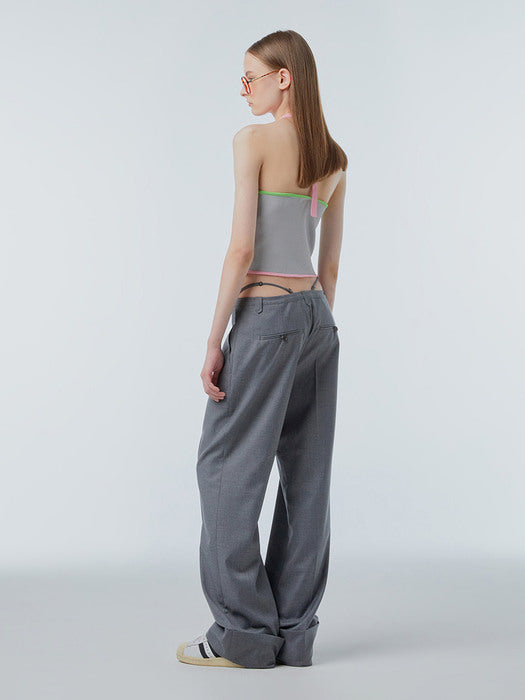 [Instantfunk] Halterneck Knitwear Top - Pink