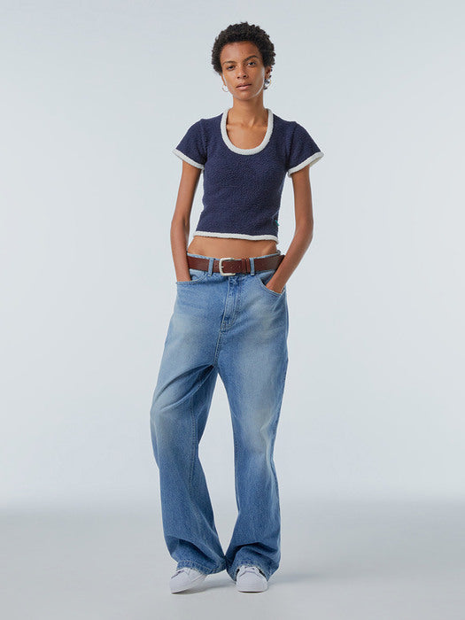 Instantfunk Tactel Crop Knitwear - Navy