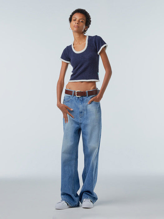 Instantfunk Tactel Crop Knitwear - Navy