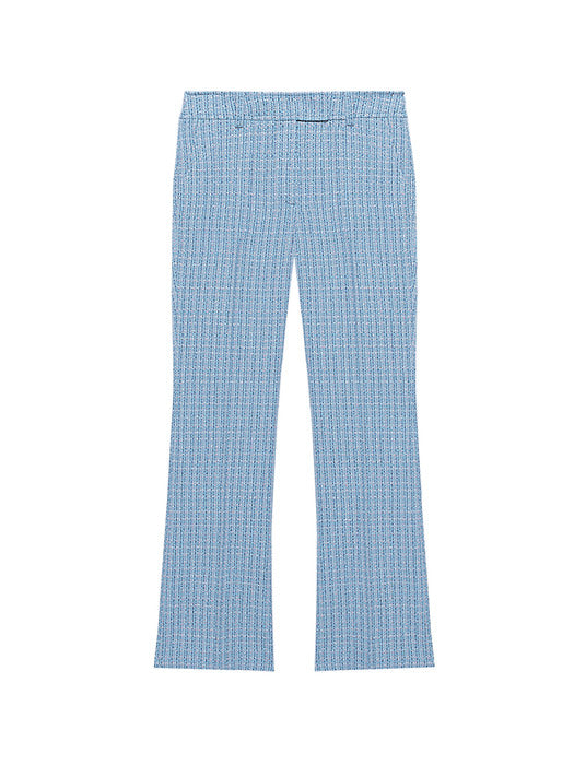 Instantfunk Tweed Semi Bootcut Pants - Blue