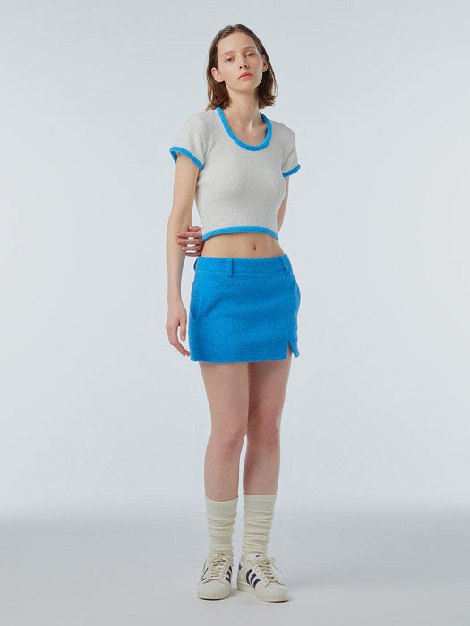 Instantfunk Terry Slit Mini Skirt - Blue