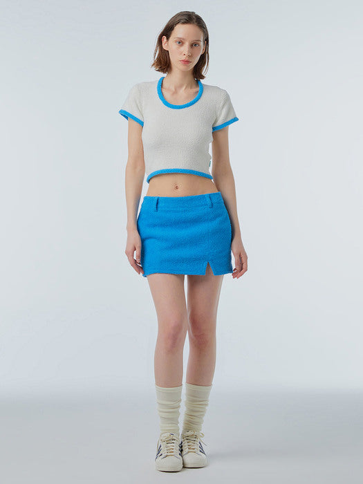 Instantfunk Terry Slit Mini Skirt - Blue